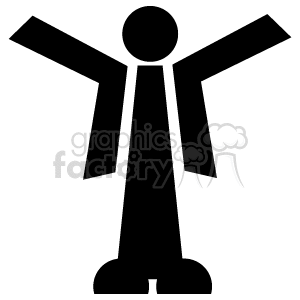 Abstract Stick Figure Man with Arms Open