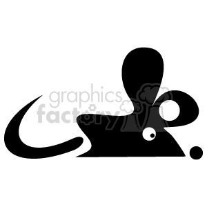 Black Silhouette of Stylized Mouse