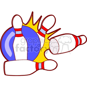 bowling ball knocking down pins 