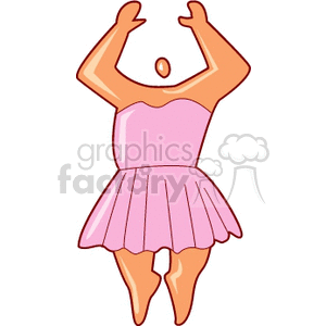 Clipart image of a ballerina wearing a pink ballet dress in a dance pose.