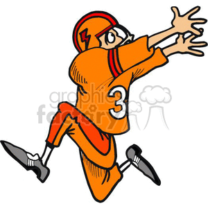 Cartoon Football Player Catching Ball