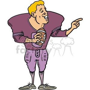   This image portrays a cartoon-style illustration of an American football player, probably a quarterback, since he