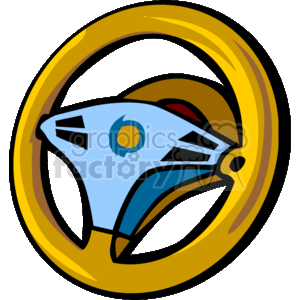   The clipart image depicts a stylized and simplified illustration of a steering wheel, which is an essential part of a car