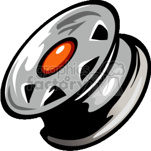   The clipart image depicts a stylized car wheel rim. It