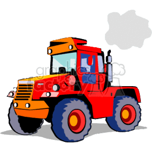 Red Construction Tractor