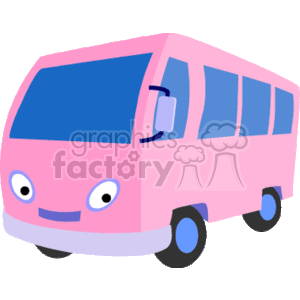 Cartoon Pink Van - Cute Transportation