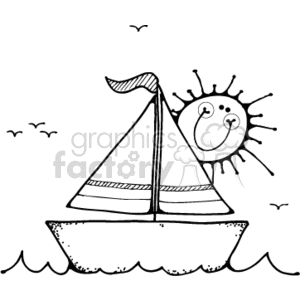 Cartoon sailboat