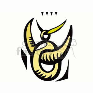 This clipart image shows a stylized representation of the Taurus zodiac sign, characterized by a bull-like shape with prominent horns and abstract design elements.