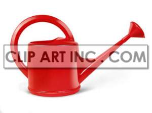 Red Plastic Watering Can