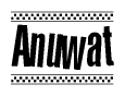 Anuwat Bold Text with Racing Checkerboard Pattern Border
