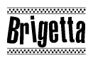 Brigetta Bold Text with Racing Checkerboard Pattern Border