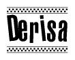 Derisa Bold Text with Racing Checkerboard Pattern Border