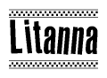 Litanna Bold Text with Racing Checkerboard Pattern Border