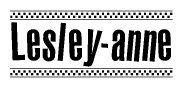 Lesley-anne Bold Text with Racing Checkerboard Pattern Border