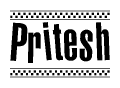 The clipart image displays the text Pritesh in a bold, stylized font. It is enclosed in a rectangular border with a checkerboard pattern running below and above the text, similar to a finish line in racing. 
