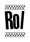 The clipart image displays the text Rol in a bold, stylized font. It is enclosed in a rectangular border with a checkerboard pattern running below and above the text, similar to a finish line in racing. 