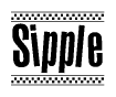 The clipart image displays the text Sipple in a bold, stylized font. It is enclosed in a rectangular border with a checkerboard pattern running below and above the text, similar to a finish line in racing. 