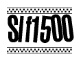 The image contains the text Slf1500 in a bold, stylized font, with a checkered flag pattern bordering the top and bottom of the text.