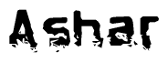 The image contains the word Ashar in a stylized font with a static looking effect at the bottom of the words