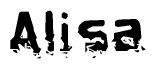 The image contains the word Alisa in a stylized font with a static looking effect at the bottom of the words