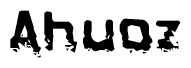 The image contains the word Ahuoz in a stylized font with a static looking effect at the bottom of the words