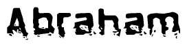 The image contains the word Abraham in a stylized font with a static looking effect at the bottom of the words