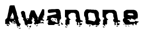 The image contains the word Awanone in a stylized font with a static looking effect at the bottom of the words