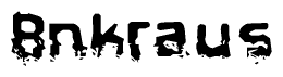 The image contains the word Bnkraus in a stylized font with a static looking effect at the bottom of the words