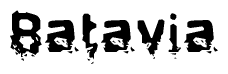 The image contains the word Batavia in a stylized font with a static looking effect at the bottom of the words