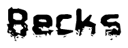 The image contains the word Becks in a stylized font with a static looking effect at the bottom of the words