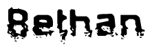 The image contains the word Bethan in a stylized font with a static looking effect at the bottom of the words