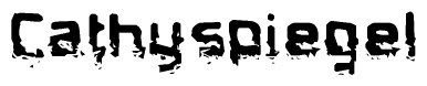 The image contains the word Cathyspiegel in a stylized font with a static looking effect at the bottom of the words