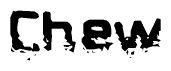 The image contains the word Chew in a stylized font with a static looking effect at the bottom of the words