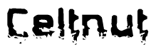 The image contains the word Celtnut in a stylized font with a static looking effect at the bottom of the words