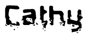 The image contains the word Cathy in a stylized font with a static looking effect at the bottom of the words