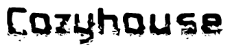 The image contains the word Cozyhouse in a stylized font with a static looking effect at the bottom of the words