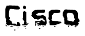 The image contains the word Cisco in a stylized font with a static looking effect at the bottom of the words