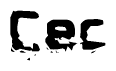 The image contains the word Cec in a stylized font with a static looking effect at the bottom of the words