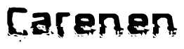 The image contains the word Carenen in a stylized font with a static looking effect at the bottom of the words