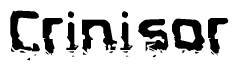The image contains the word Crinisor in a stylized font with a static looking effect at the bottom of the words