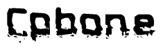 The image contains the word Cpbone in a stylized font with a static looking effect at the bottom of the words