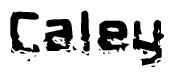 The image contains the word Caley in a stylized font with a static looking effect at the bottom of the words