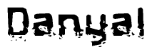The image contains the word Danyal in a stylized font with a static looking effect at the bottom of the words
