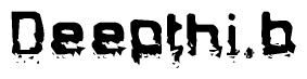 The image contains the word Deepthib in a stylized font with a static looking effect at the bottom of the words
