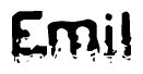 The image contains the word Emil in a stylized font with a static looking effect at the bottom of the words