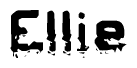 The image contains the word Ellie in a stylized font with a static looking effect at the bottom of the words