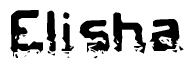 The image contains the word Elisha in a stylized font with a static looking effect at the bottom of the words
