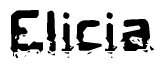   The image contains the word Elicia in a stylized font with a static looking effect at the bottom of the words 