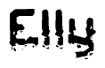 The image contains the word Elly in a stylized font with a static looking effect at the bottom of the words