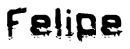 The image contains the word Felipe in a stylized font with a static looking effect at the bottom of the words